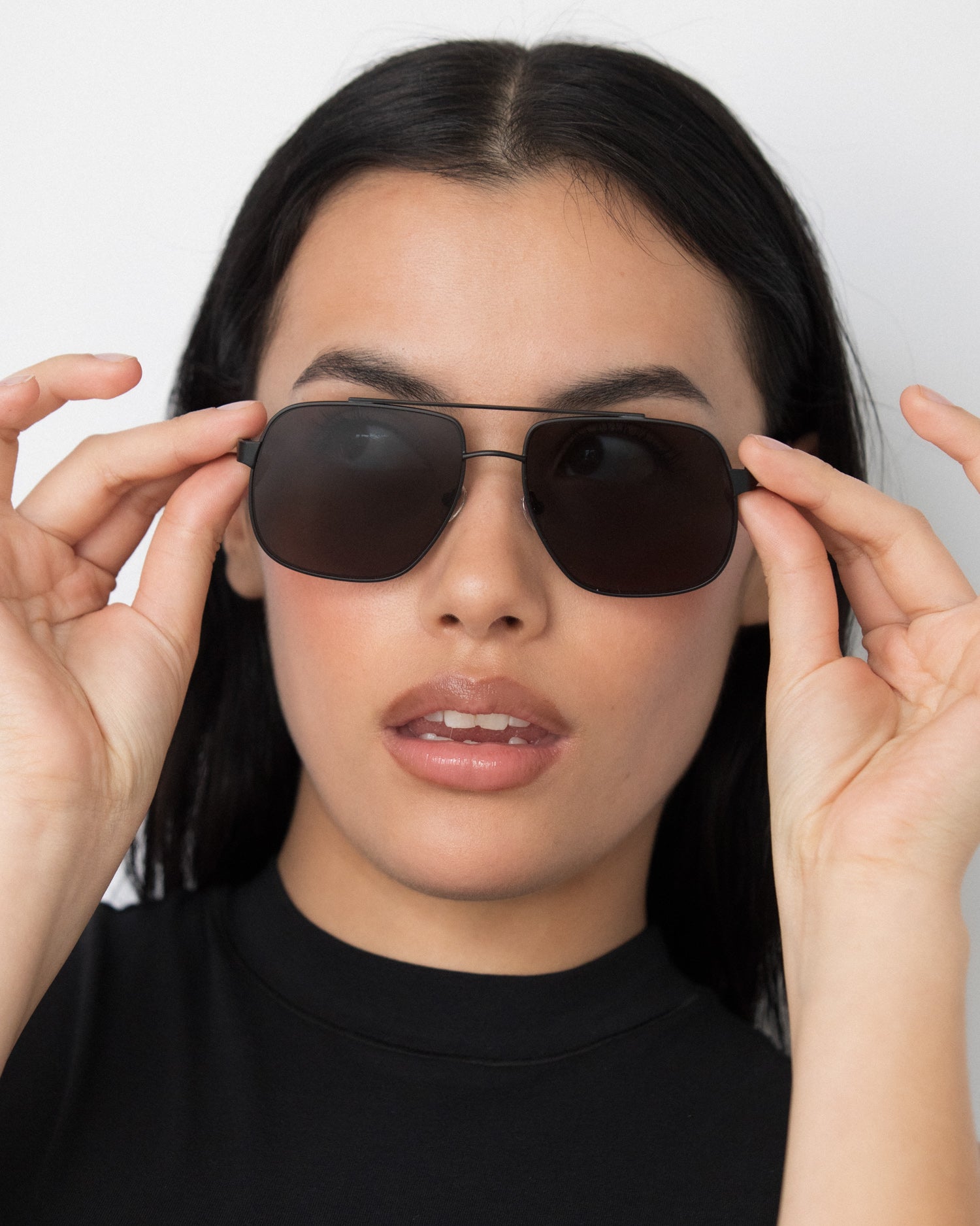 Amelia Sunglasses in Black by LU GOLDIE Eyewear