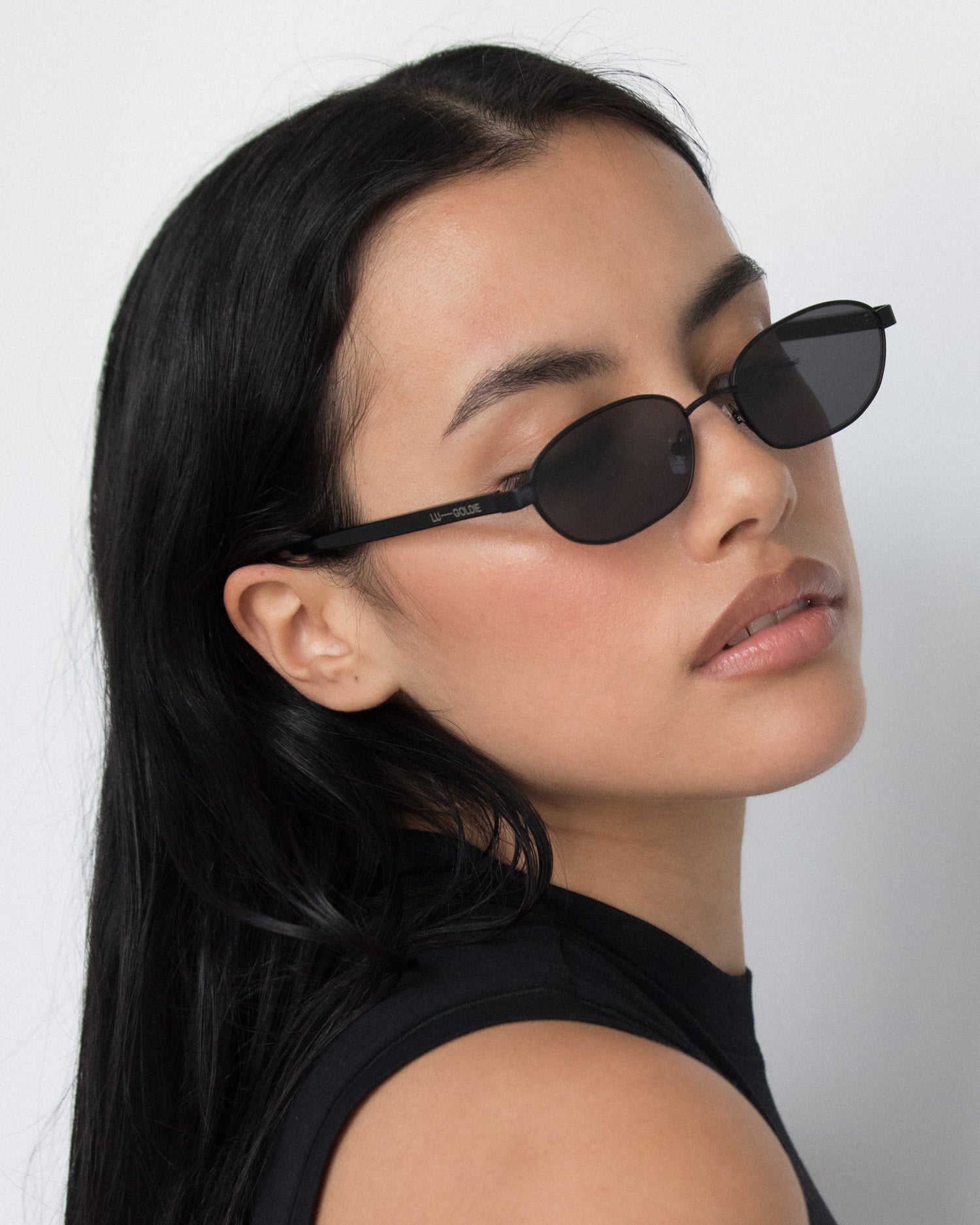 Lara Sunglasses in Black by LU GOLDIE Eyewear