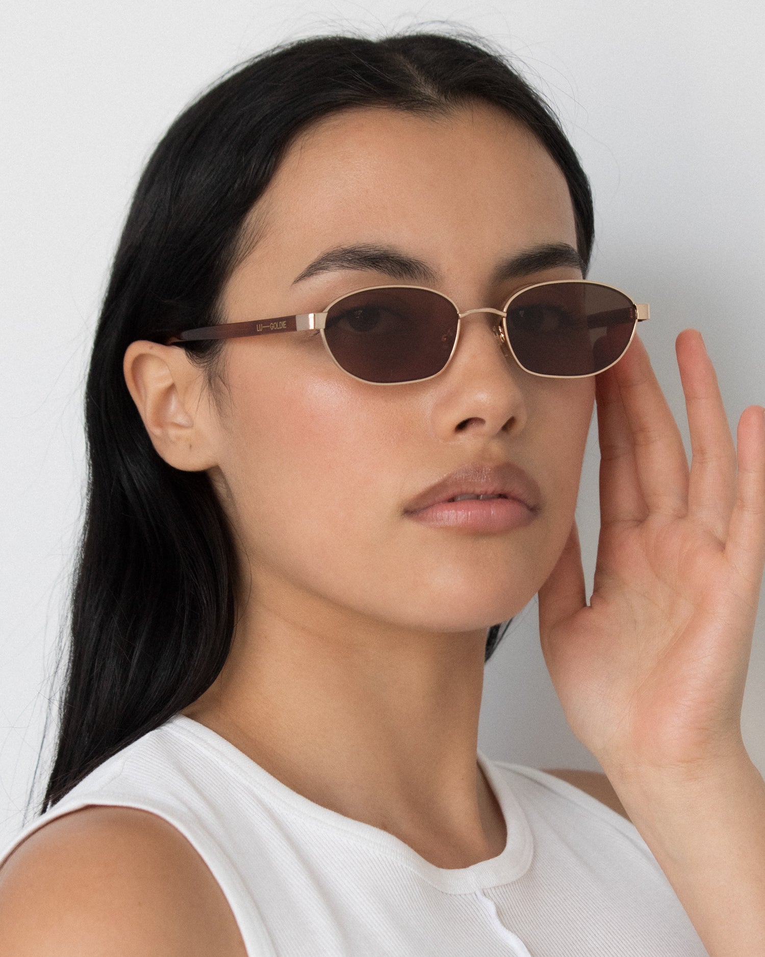 Lara Sunglasses in Chestnut by LU GOLDIE Eyewear