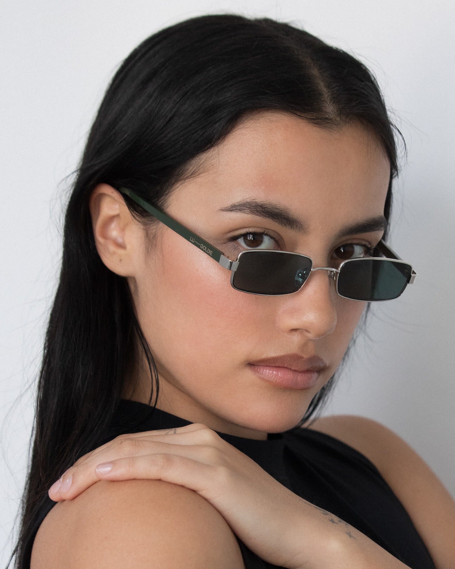 Nina Sunglasses in Moss by LU GOLDIE Eyewear