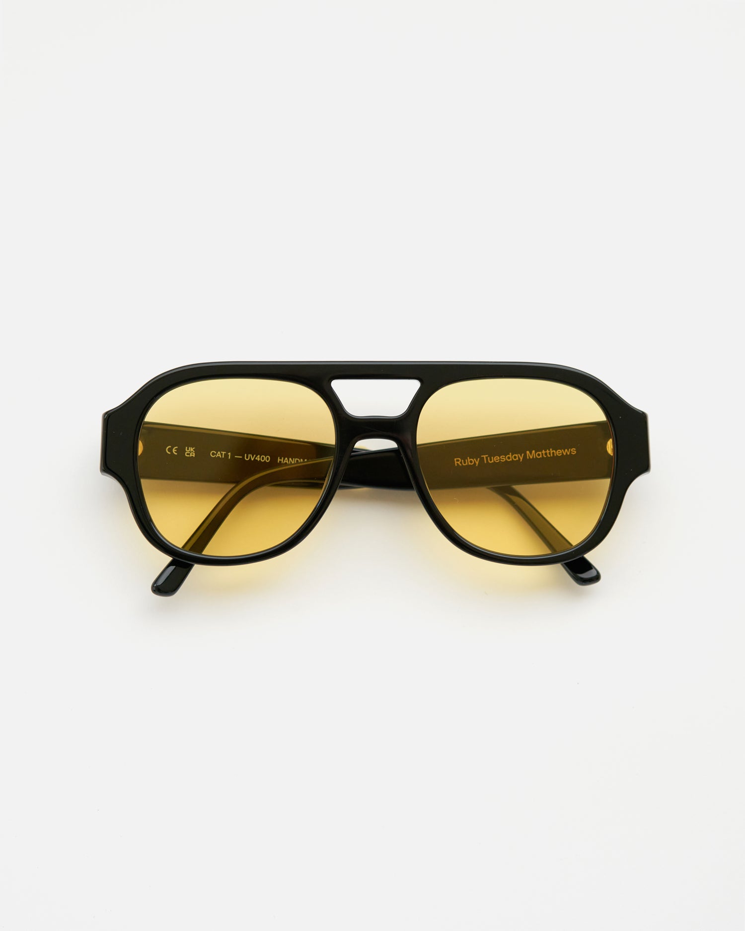 Lu Goldie "Ruby" Sunglasses in Black and Lemon