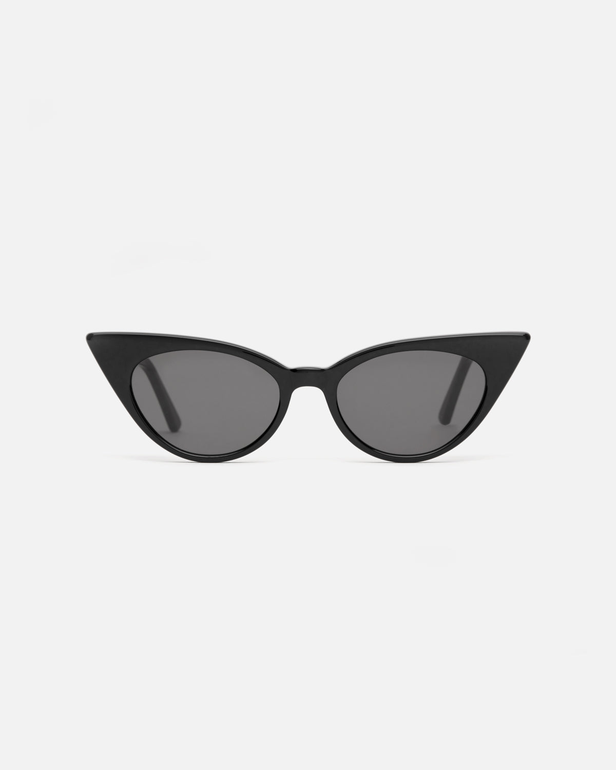 Lu Goldie Brigitte cat eye Sunglasses in black acetate with black lenses, front