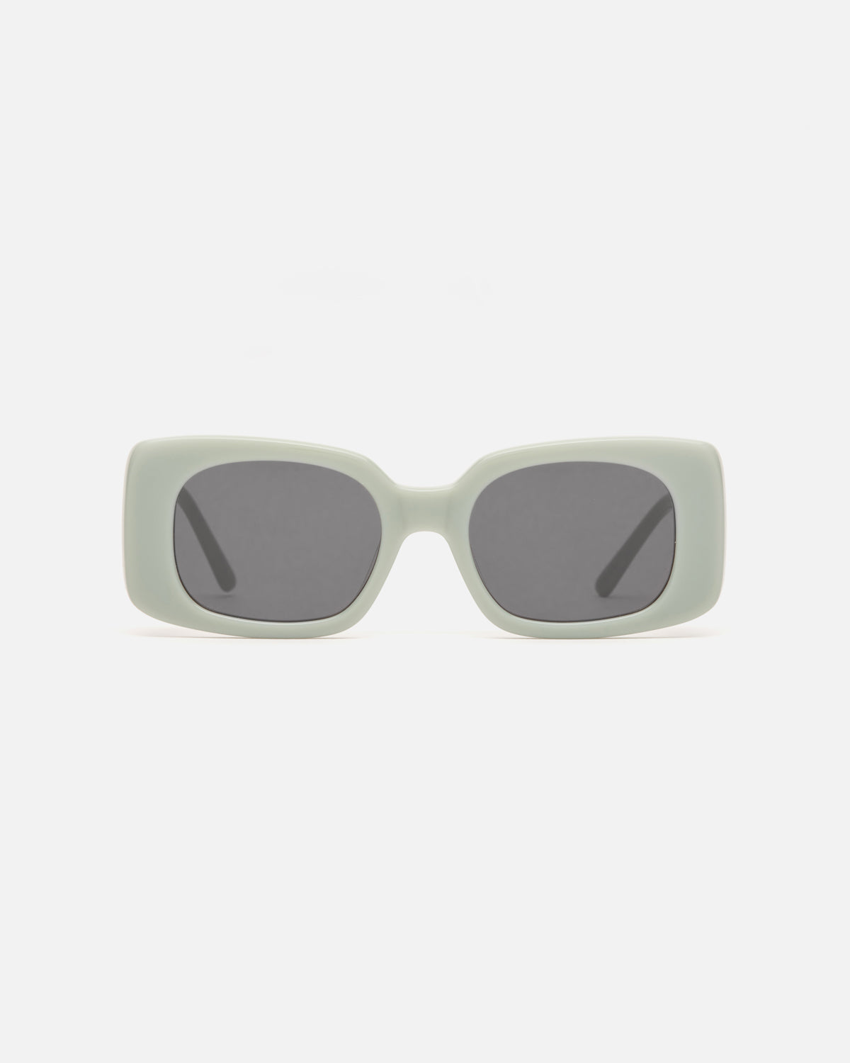 Lu Goldie Coco square Sunglasses in sage blue acetate with black lenses, front