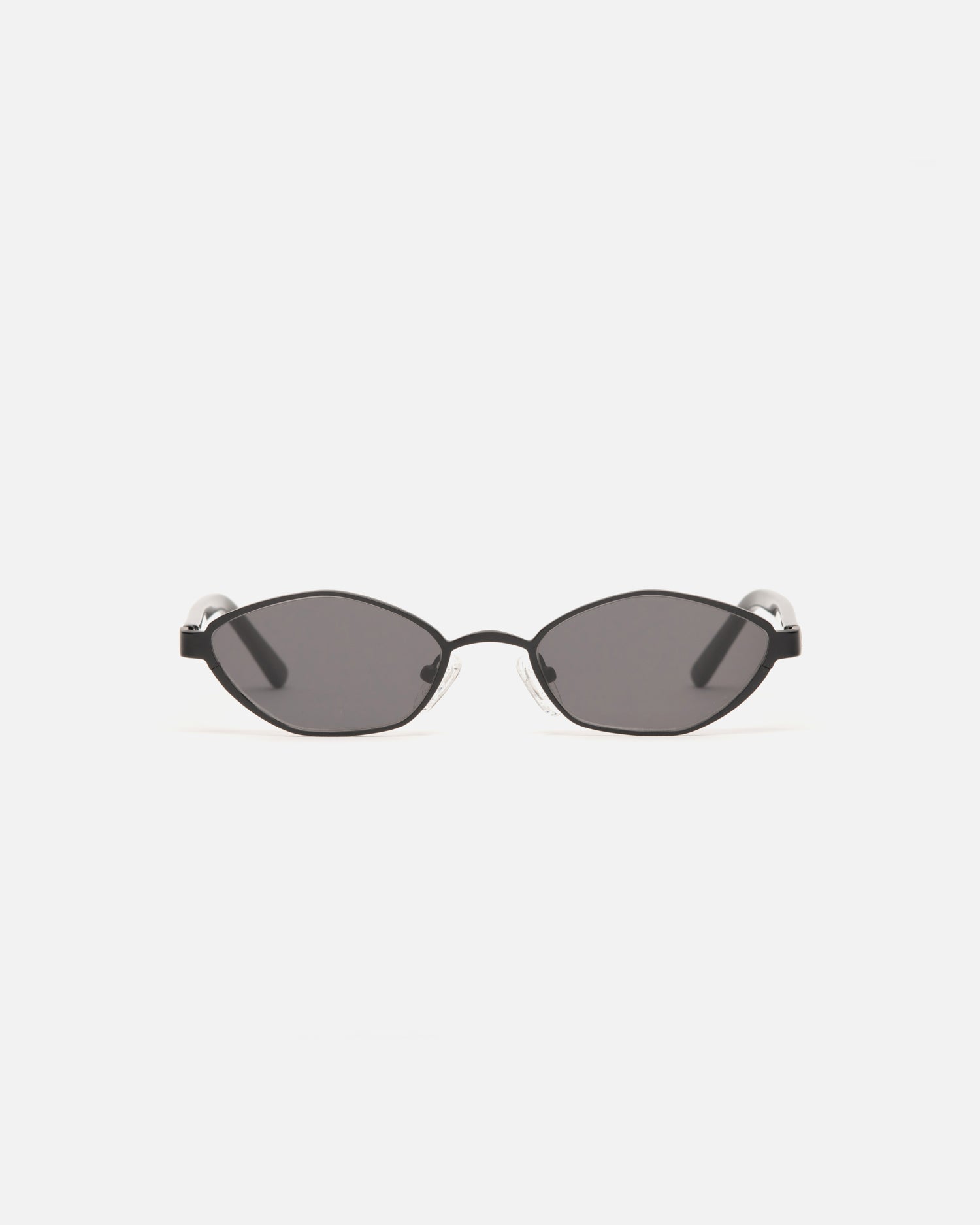 Lu Goldie Farrah Wire Frame Round Sunglasses in Black, front image