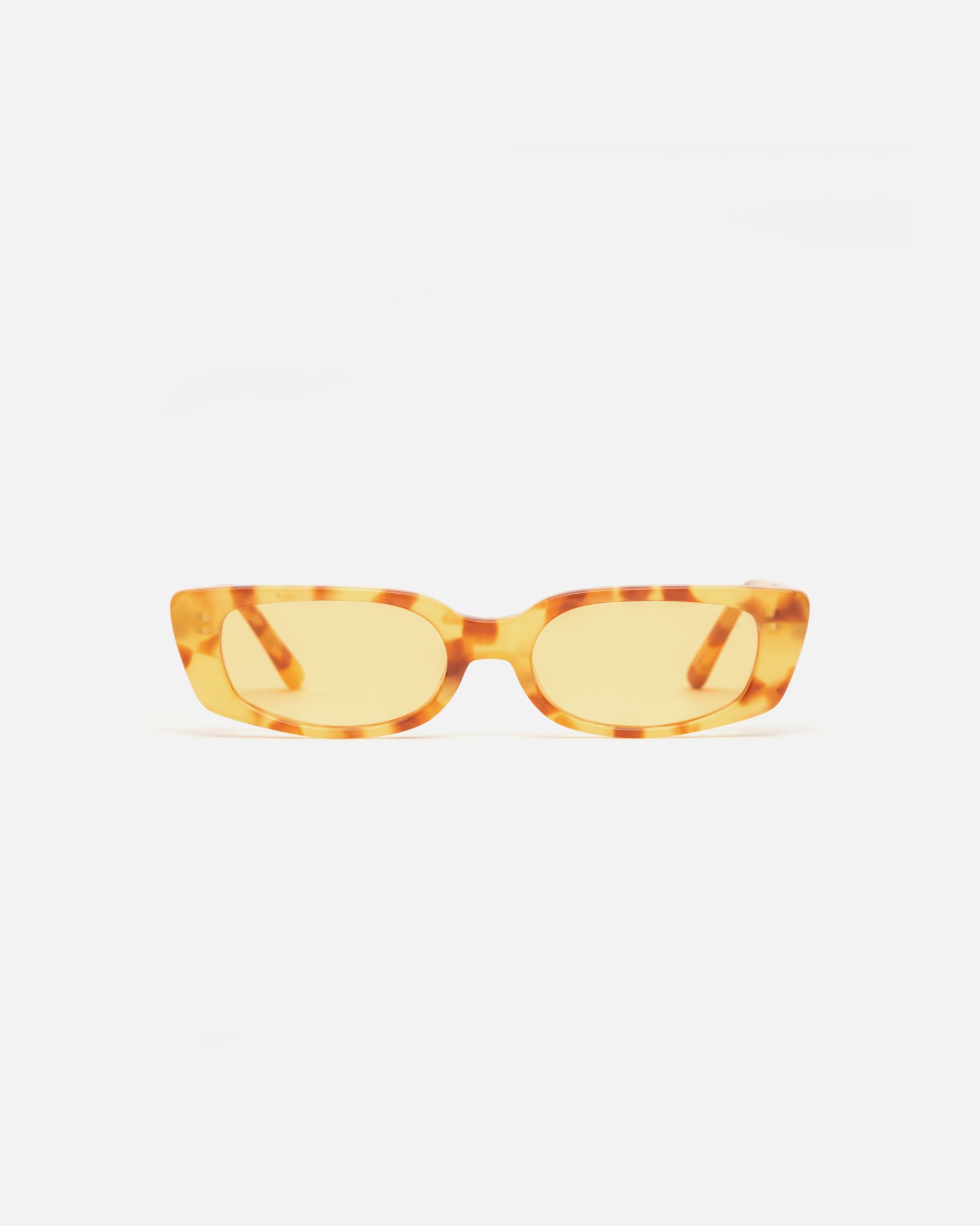 Lu Goldie Sabine Sunglasses in yellow tortoise acetate with yellow lenses, front image