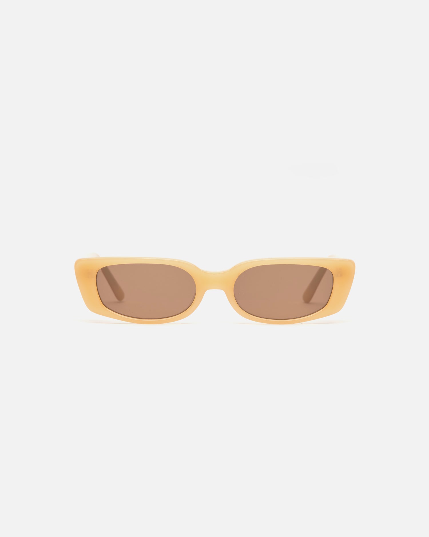 Lu Goldie Sabine Sunglasses in yellow acetate with brown lenses, front image