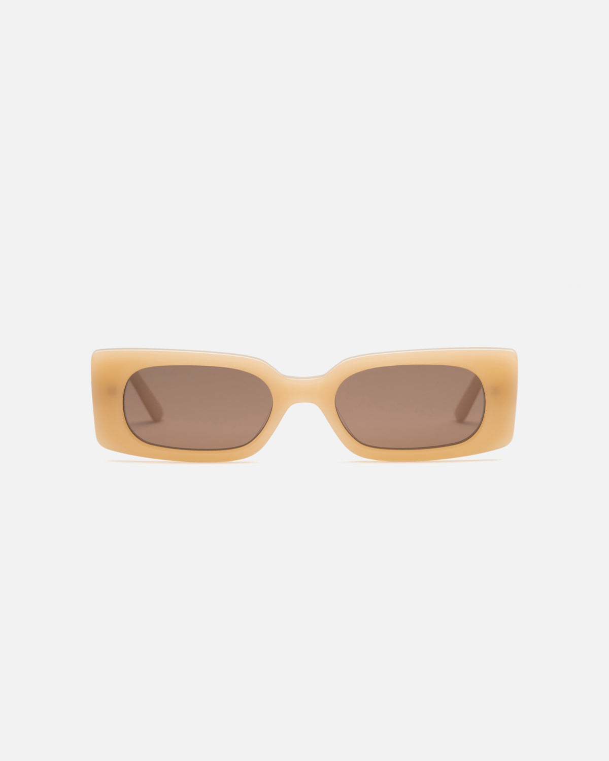 Lu Goldie Salome rectangle Sunglasses in yellow acetate with brown lenses, front